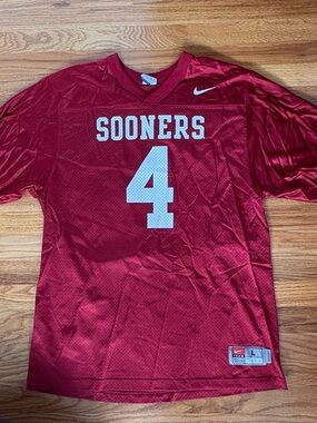 Nike Crimson Red Football Jersey with White Lettering